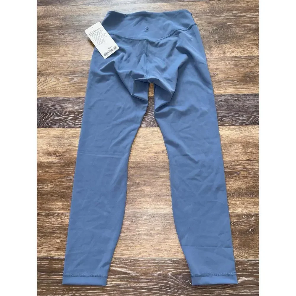Lululemon Wunder Under SmoothCover High Rise 25” Washed Denim Size 8 NWT